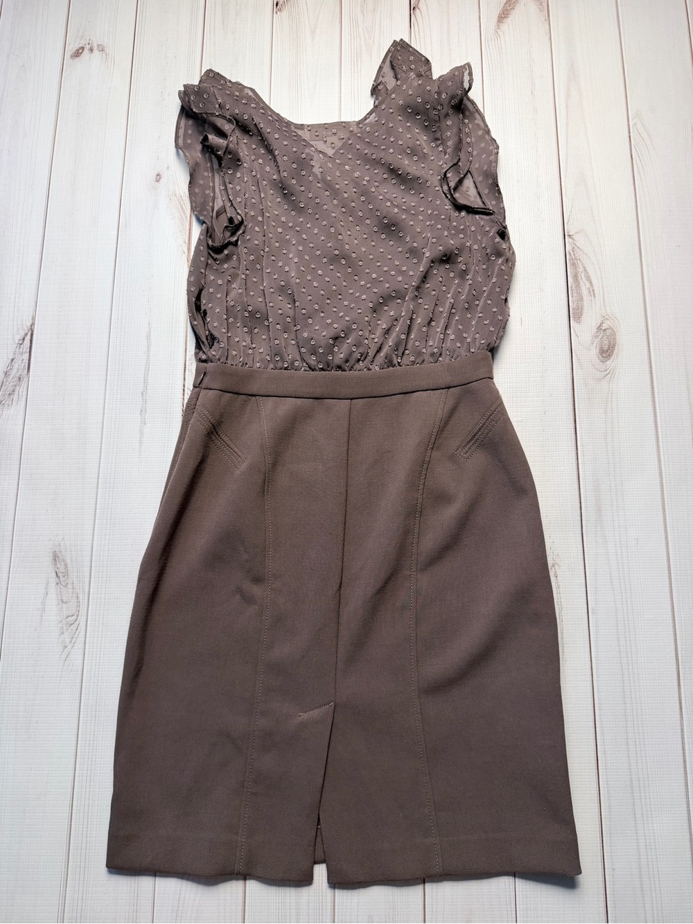 LOFT Ruffle-Detail Pencil Dress - Picture 6 of 6